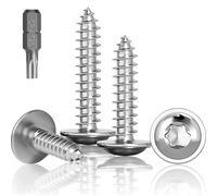 Jyvex Lot de 100 vis à tôle en acier inoxydable M5 x 25 mm - Vis autotaraudeuses avec disque - Vis Torx A2 V2A - Filetage complet - Vis à bois - Vis à tête plate avec foret T25