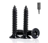 Jyvex Lot de 100 vis en acier inoxydable noires à tête fraisée, M5 x 25 mm, vis à bois Torx pour panneaux acoustiques, accessoires de panneaux acoustiques, vis auto-taraudeuses, avec panneaux