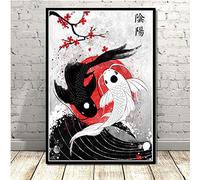 JYWDZSH Impression sur Toile Le Japon Geisha Ruby Samurai Panda Poisson Sushi Cat Canvas Art Peinture Tableaux-Murs pour Une Salle De Séjour Décoration Cadeaux De Noël