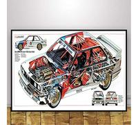 JYWDZSH Impression sur Toile Rétro Voiture Classique BMW M3 E30 Affiches Et Impressions Toile Peinture Mur Art Photo pour Salon Décor À La Maison, comme Indiqué, 40X60 Cm sans Cadre