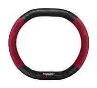 JYWLKQ Auto Couvre Volant Voiture pour Peugeot 2008 2024, Housse de Volant Cuir Respirant Antidérapant Protection Universel 37-38 cm Interieur Accessoires,Double D-Red