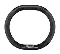 JYWLKQ Auto Couvre Volant Voiture pour Peugeot 2008 2024, Housse de Volant Cuir Respirant Antidérapant Protection Universel 37-38 cm Interieur Accessoires,Double D-Black
