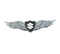 JYWLKQ Auto EmblèMe Logo Voiture pour Suzuki Alto 2014-2023, Autocollant D'insigne Emblème pour Bonnet Coffre Arrière Corps Côté Extérieurs Décoration Accessoires,Silver-Black