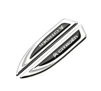 JYWLKQ Auto Emblème pour Citroen C4 2010-2015, Autocollant Logo D'insigne Emblème pour Ailes Voiture Garde-Boue Coffre Arrière Corps Côté Extérieurs Décoration Accessoires,Silver