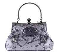 Jywmsc Femme Vintage Floral À La Main Perle De Rocaille Sequin Embrayage Bourse De Mariage Soirée De Bal Sac À Main