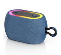 JYX Enceinte Bluetooth Portable, Haut Parleur Bluetooth Portable avec Lumières, Son Stéréo Puissant, Appairage TWS, Port Bluetooth/USB/TF Carte/AUX, pour Soirées Plage/Maison/Fête/Voyage, Bleu