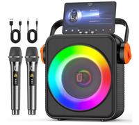 JYX Machine de Karaoke avec Micro, Karaoke Adulte Portable Bluetooth 5.3, Enceinte Bluetooth avec Lumière RVB, Système de Karaoké pour Karaoké, Fête à La Maison, Équipement De Karaoké