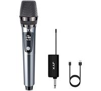 JYX Microphone sans Fil UHF, Jack 6,35 mm, Micro Dynamique pour Karaoké avec Récepteur Rechargeable. Microphone à Main pour Karaoké, Compatible avec DVD, pour Fêtes, Discours, Mariages