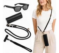 JYXEREM Étui de chargement pour lunettes intelligentes, lanière de | Compatible avec les coques Meta Glasses Starfire Kylie Edition, Adventurer & Fury. Kit de sangle réglable avec poignets et