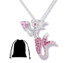 JYXNU Collier Pendentif Danseuse Ballet Filles Zircon Charme Surprise Danse Ballerine Cadeau de bijoux pour femmes Noël Action de grâces Halloween Cadeau, Cadeaux pour filles(Rose)