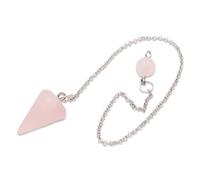 JYXNU Pendule Divinatoire en Quartz Rose Naturel Pendule de Thot Pierre de Guérison Cristal Hexagonal pour Radiesthésie Reiki Équilibrage des Chakras et Tarot Divinatoire