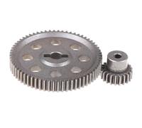 JYYTERD Accessoires Voitures RC 2 Pièces (21t + 64t) 11184 Et 11181 Différentiel en Métal Engrenage Principal 64t Moteur 21t Circonférence du Capuchon 1/10 94170 De Mise À Niveau RC