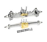 JYYTERD Accessoires Voitures RC pour TRX4M pour Defender pour Bronco 1/18 RC Crawler Car Ensemble D'essieux Avant Et Arrière en Métal Pièces De Mise À Niveau du Châssis(Silver)