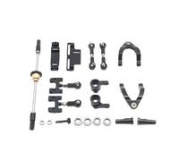 JYYTERD Accessoires Voitures RC pour WPL D12 1/10 RC Voiture Pièces en Métal Supérieur Inférieur pour Bras Oscillant, Coupelle De Direction, Adaptateur Hexagonal, Ensemble D'accessoires(Black)