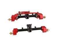 JYYTERD Avant Arrière Essieux RC pour Axial SCX24 pour Gladiator pour JLU C10 pour Deadbolt 1/24 RC Crawler Upgrades Pièces Ensemble D'essieux De Portail Avant Et Arrière en Métal(Red)