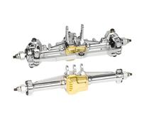 JYYTERD Avant Arrière Essieux RC pour Traxxas TRX4-M Ensemble D'essieux Avant Et Arrière en Alliage D'aluminium 1/18 RC Crawler Pièces De Mise À Niveau Accessoires Modifiés(Silver)