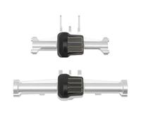 JYYTERD Avant Arrière Essieux RC pour Traxxas TRX4M Boîtier D'essieu Avant Arrière en Alliage D'aluminium avec Couvercle Pièces De Mise À Niveau pour Voitures sur Chenilles RC 1/18(Silver)