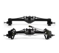 JYYTERD Essieu de Voiture RC pour Axial pour Capra UTB10 1/10 RC Pièces De Mise À Niveau Voiture Télécommandée, Ensemble D'essieux Avant Et Arrière en Métal CNC(Black)