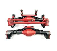 JYYTERD Essieu de Voiture RC pour Axial UTB18 pour Capra AXI01002 1/18 RC, pièces de Mise à Niveau, Accessoires, essieu Avant et arrière en Alliage d'aluminium(Red,1set)