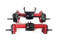JYYTERD Essieu de Voiture RC pour FMS pour FCX24 1/24 rc Car Upgrade Part Replacement Accessories Ensemble D'essieux Avant Et Arrière en Alliage D'aluminium(Red)