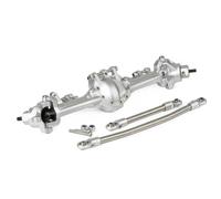 JYYTERD Essieu de Voiture RC pour SCX10 II pour Element pour Enduro CC01 1/10 RC Car Pièces De Mise À Niveau Essieu Avant Arrière en Aluminium CNC Intégré(Silver,Front)