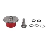 JYYTERD Pièces de Voiture RC pour Arrma 1/10 pour Kraton pour Senton pour Big pour Rock pour Granite pour Outcast 4X4 RC Boîtier Différentiel Métal Engrenage 37T D'entrée 13T(Red)