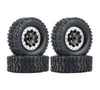 JYYTERD Pièces de Voiture RC pour WPL C14 C24 C34 C44 B14 B24 B16 B36 rc Car Upgrade Parts 4Pcs Metal Beadlock Wheel Hub Rim Et Rubber Tire RC Accessories(Black)