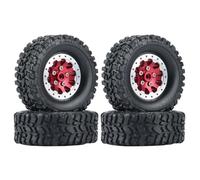 JYYTERD Pièces de Voiture RC pour WPL C14 C24 C34 C44 B14 B24 B16 B36 rc Car Upgrade Parts 4Pcs Metal Beadlock Wheel Hub Rim Et Rubber Tire RC Accessories(Red)