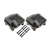 JYYTERD Pièces RC pour Axial pour SCX10 Pro 4x4 pour LCG 1/10 Échelle RC Comp Chenille Châssis Essieu Avant Arrière 33g Revêtement Noir Couvercle Différentiel Laiton Pièces Mise À Niveau(2PCS)