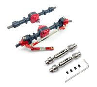 JYYTERD Pièces RC pour MN D90 D91 D96 99S FJ45 1/12 RC Voiture 1 Paire D'essieux Avant Et Arrière avec Arbre D'entraînement À Engrenages en Métal Pièces De Mise Niveau Accessoires(Black Red)