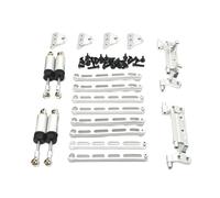 JYYTERD Pièces RC pour MN168 pour MN78 1/12 rc Car Upgrade Parts Accessories Métal pour Châssis Biellette De Liaison Tige Traction Support Amortisseur À Huile Ensemble(Silver)