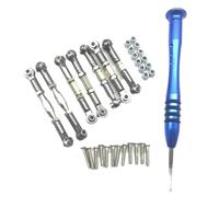 JYYTERD Pièces RC pour WLtoys 144001 1/14 RC Pièces Rechange Voiture Lien Métallique Servo Tige Traction Ensemble Tiges Direction Composant Mise À Niveau Remplacer Les Accessoires(Silver)