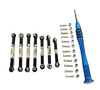 JYYTERD Pièces RC pour WLtoys 144001 1/14 RC Pièces Rechange Voiture Lien Métallique Servo Tige Traction Ensemble Tiges Direction Composant Mise À Niveau Remplacer Les Accessoires(Black)