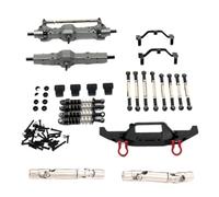 JYYTERD Pièces RC pour Wpl pour C14 C24 C24-1 1/16 rc Car Upgrade Parts Essieu Avant Et Arrière en Métal pour Châssis Biellette De Liaison Tige Traction Support D'amortisseur Ensemble(Black)