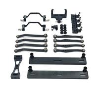 JYYTERD Pièces RC pour Wpl pour C64 C64-1 1/16 rc Car Upgrade Parts Accessoires Métal pour Châssis Biellette De Liaison Tige Traction Support Pédale Latérale D'amortisseur Ensemble(Black)