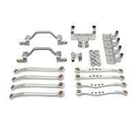 JYYTERD Pièces RC pour Wpl pour C64 C64-1 1/16 rc Car Upgrade Parts Accessoires Métal pour Châssis Biellette Liaison Tige Traction Support De D'amortisseur Servo Ensemble(Silver)