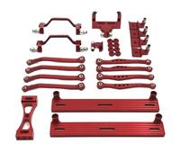 JYYTERD Pièces RC pour Wpl pour C64 C64-1 1/16 rc Car Upgrade Parts Accessoires Métal pour Châssis Biellette De Liaison Tige Traction Support Pédale Latérale D'amortisseur Ensemble(Red)