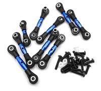 JYYTERD Pièces Voiture RC pour 4-Tec 2.0 pour VXL pour AWD Châssis #83076-4 1/10 rc Car Truck Model Upgrade Parts Metal Link Rod Linkage Set Accessories 9Pcs(Blue)