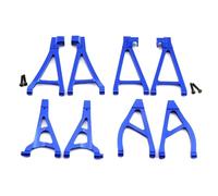 JYYTERD Pièces Voiture RC pour Traxxas pour Summit pour E-Revo pour VXL 1/16 Ensemble Bras Suspension Inférieur Supérieur Avant Arrière Métal 7131 7132R Pièces Voiture RC Accessoires(Blue,Set)