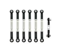 JYYTERD RC Barre de Direction pour Traxxas pour Slash 4X4/2WD 1/10 RC Pièces De Mise À Niveau Voiture 1 Ensemble 7 Kit Réglable D'extrémité Lien Cambrure Tendeur en Métal(Black)