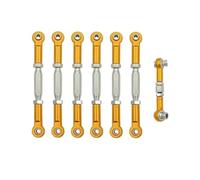 JYYTERD RC Barre de Direction pour Traxxas pour Slash 4X4/2WD 1/10 RC Pièces De Mise À Niveau Voiture 1 Ensemble 7 Kit Réglable D'extrémité Lien Cambrure Tendeur en Métal(Yellow)
