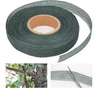 JYYWTSI Lot de 2 attaches pour arbre, 3 cm x 50 m, vertes, 10 mm x 5 m, avec ciseaux, liant pour arbre, perméable à l'air, résistant aux intempéries, pour fixer et attacher des arbres, plantes