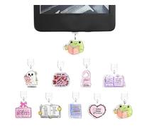 JYYWTSI Lot de 9 Bouchons Anti-poussière pour Kindle avec 10 Brosses de Nettoyage - Couvercle de Port Type C/USB-C - Pendentif Plaisir de Lecture - Cadeau pour Amateurs de Livres