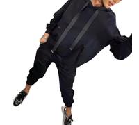 jyyyou Ensemble Deux Pièces pour Femme avec Capuche Et Cordon De Serrage Et Pantalon Long, Tenue 2 Pièces pour Femme, Sweat à Capuche, Survêtement (S,Noir)