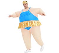 JYZCOS Costume de ballerine gonflable pour adulte - Costume amusant pour Halloween, bleu, Large