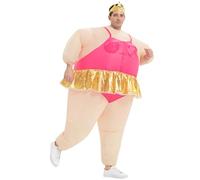 JYZCOS Costume de ballerine gonflable pour adulte - Costume amusant pour Halloween, rose, Large