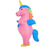 JYZCOS Costume de licorne ailée gonflable pour adulte pour Halloween (rose)