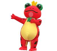 JYZCOS Costume de prince grenouille gonflable avec couronne pour adultes - Costume d'animal mignon et amusant - Costume gonflable pour fête et cosplay (rouge)