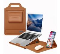 JZ 15 16 Inch Polyuréthane (PU) Laptops Sleeves with Handbag Stand Phone Holder Storage Bag Mouse Pad for Macbook Air Pro Retina M1 M2 Surface HP Lenovo Dell ASUS Acer Samsung Laptops Bag Case - Brown