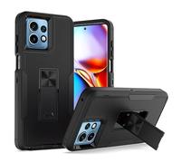 JZ 2in1 PC TPU Full Body Protective Cas pour Motorola Moto G Stylus 2023 (5G) with Kickstand, Car Magnetic Suction, Screen&Camera Protection Shockproof TPU Bumper Cover - Black